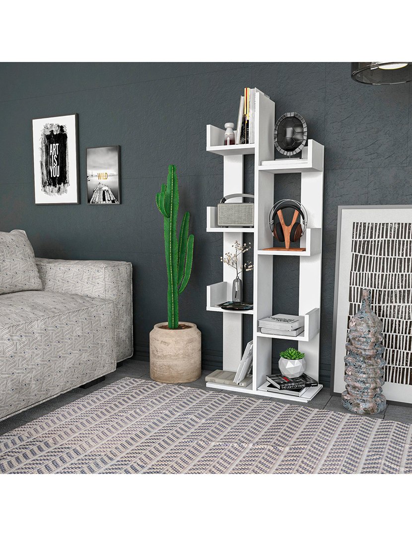 Estante de livros em melamina Branca