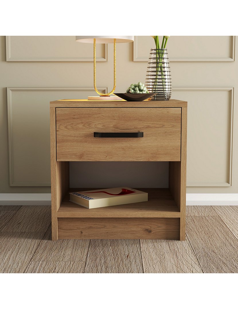 Mesa de cabeceira em melamina Carvalho