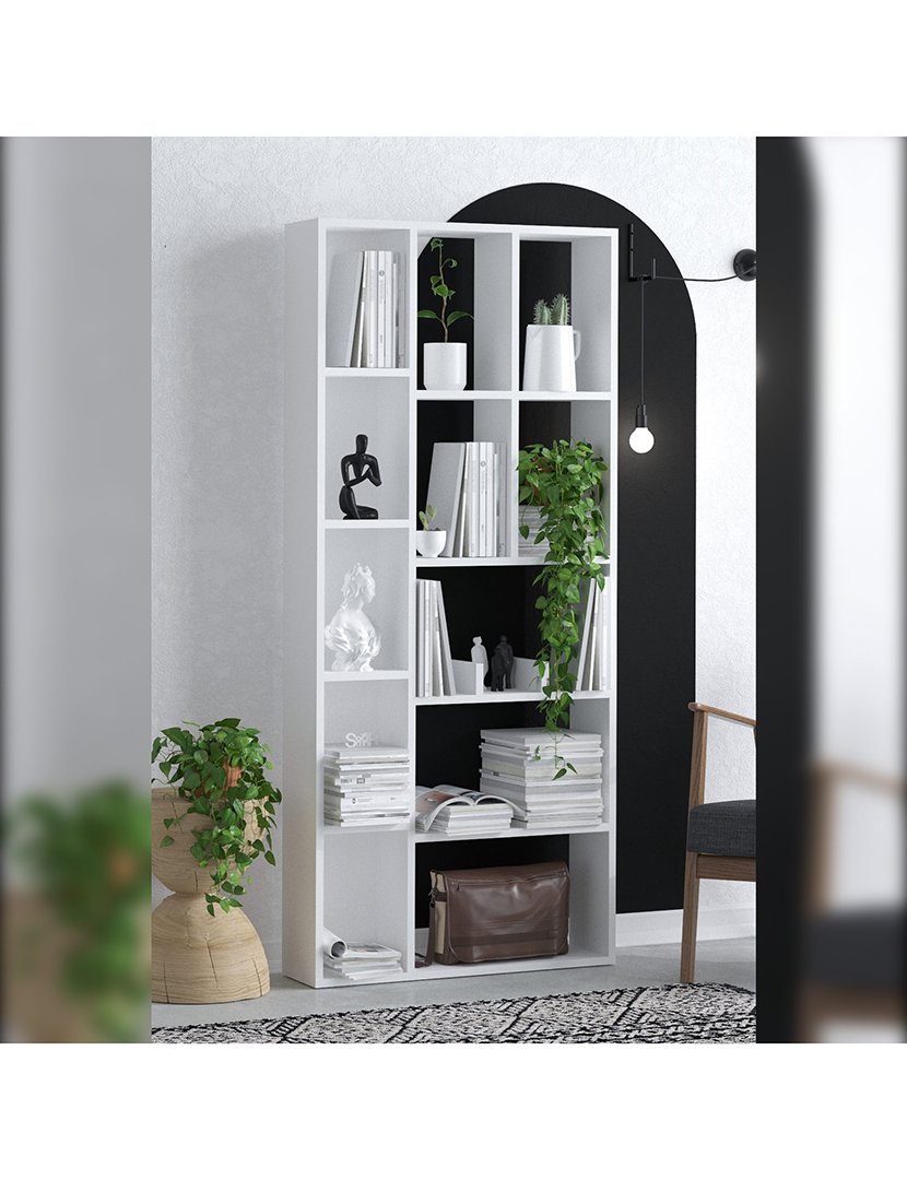 Estante de livros em melamina Branca