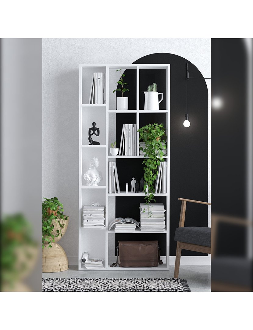 Estante de livros em melamina Branca