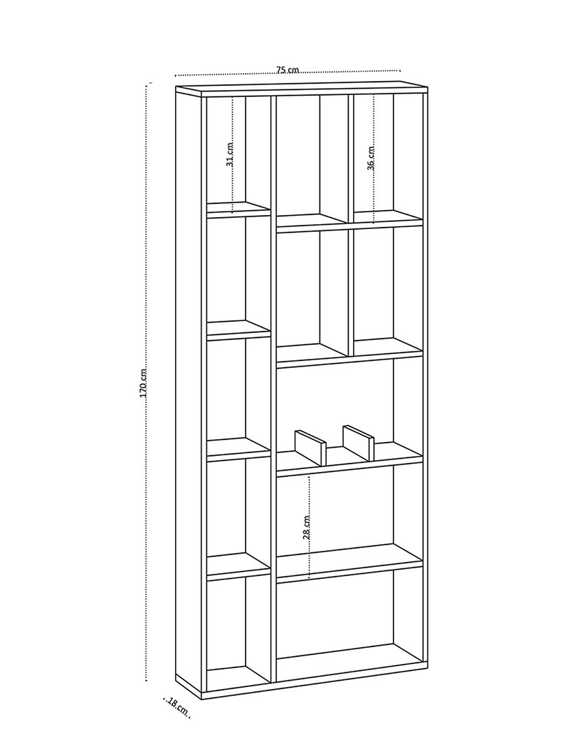 Estante de livros em melamina Branca