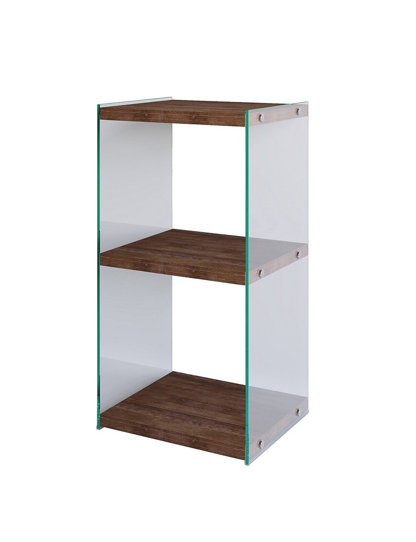 Estante de livros de madeira Nogueira