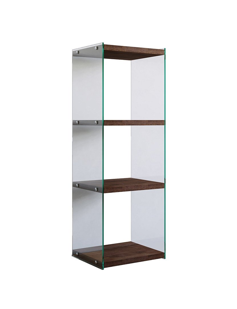 Estante de livros de madeira Nogueira