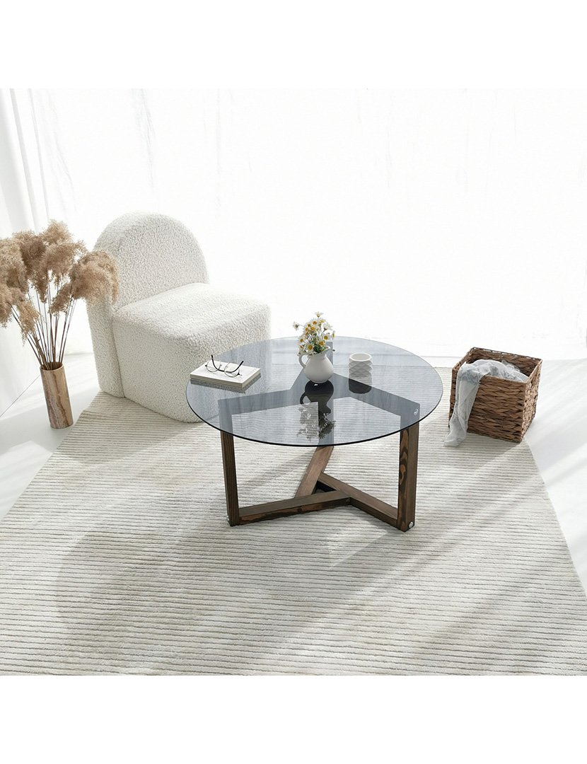 Mesa de centro em vidro Smoke