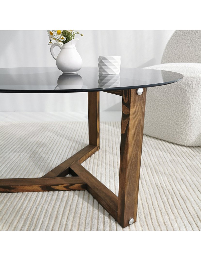 Mesa de centro em vidro Smoke