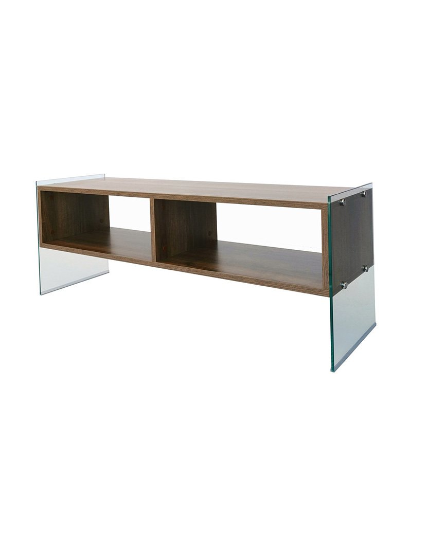 Mesa de TV em melamina Castanho Nogueira