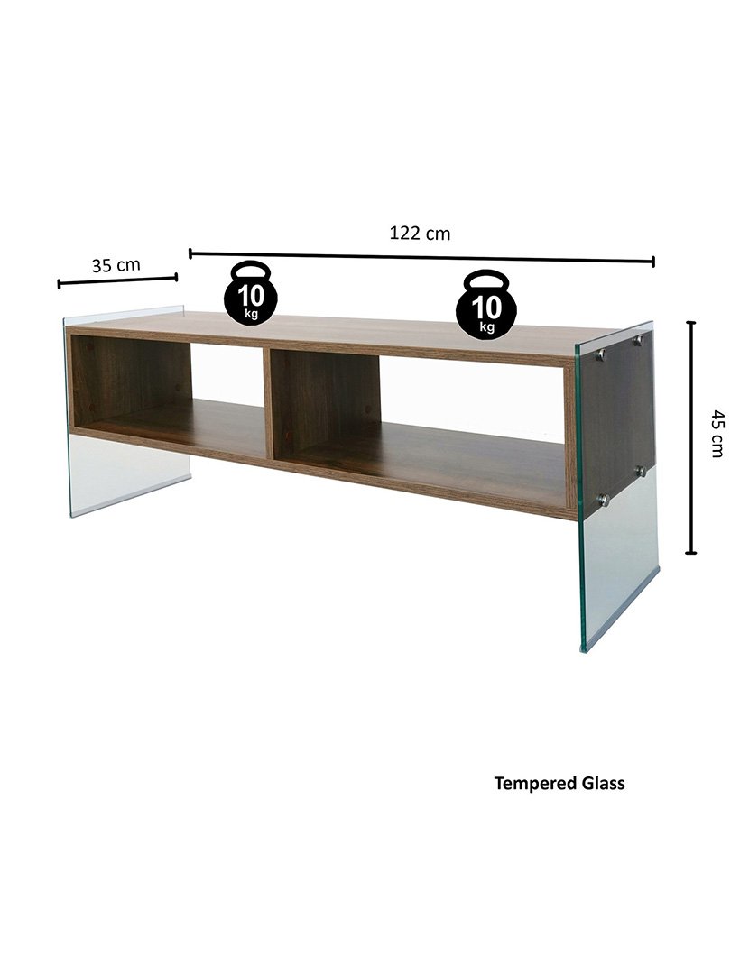 Mesa de TV em melamina Castanho Nogueira