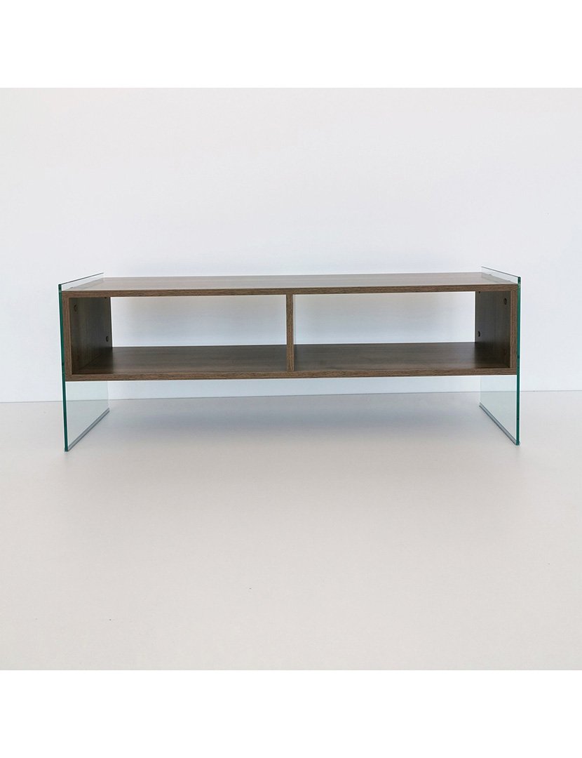 Mesa de TV em melamina Castanho Nogueira