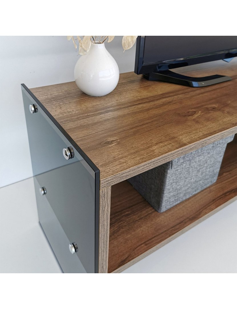 Móvel de TV em melamina Nogueira