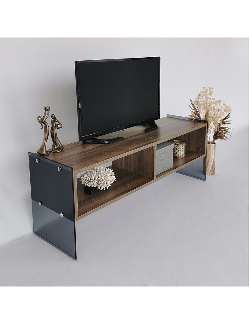 Móvel de TV em melamina Nogueira