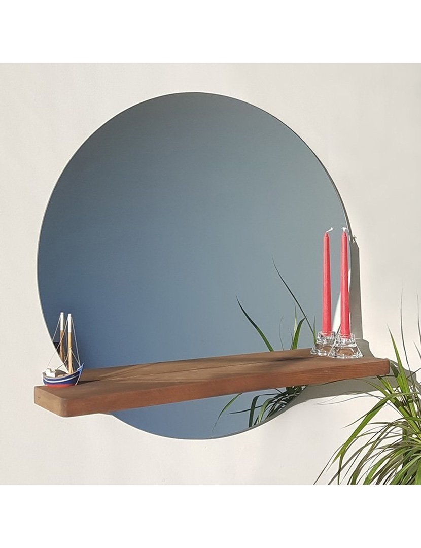 Espelho madeira maciça de pinho Nogueira