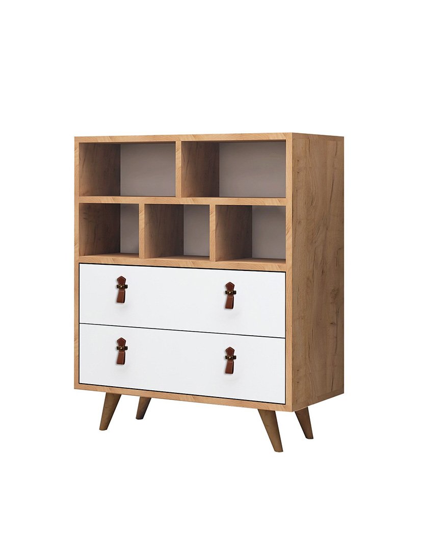 Cómoda revestida com melamina Carvalho