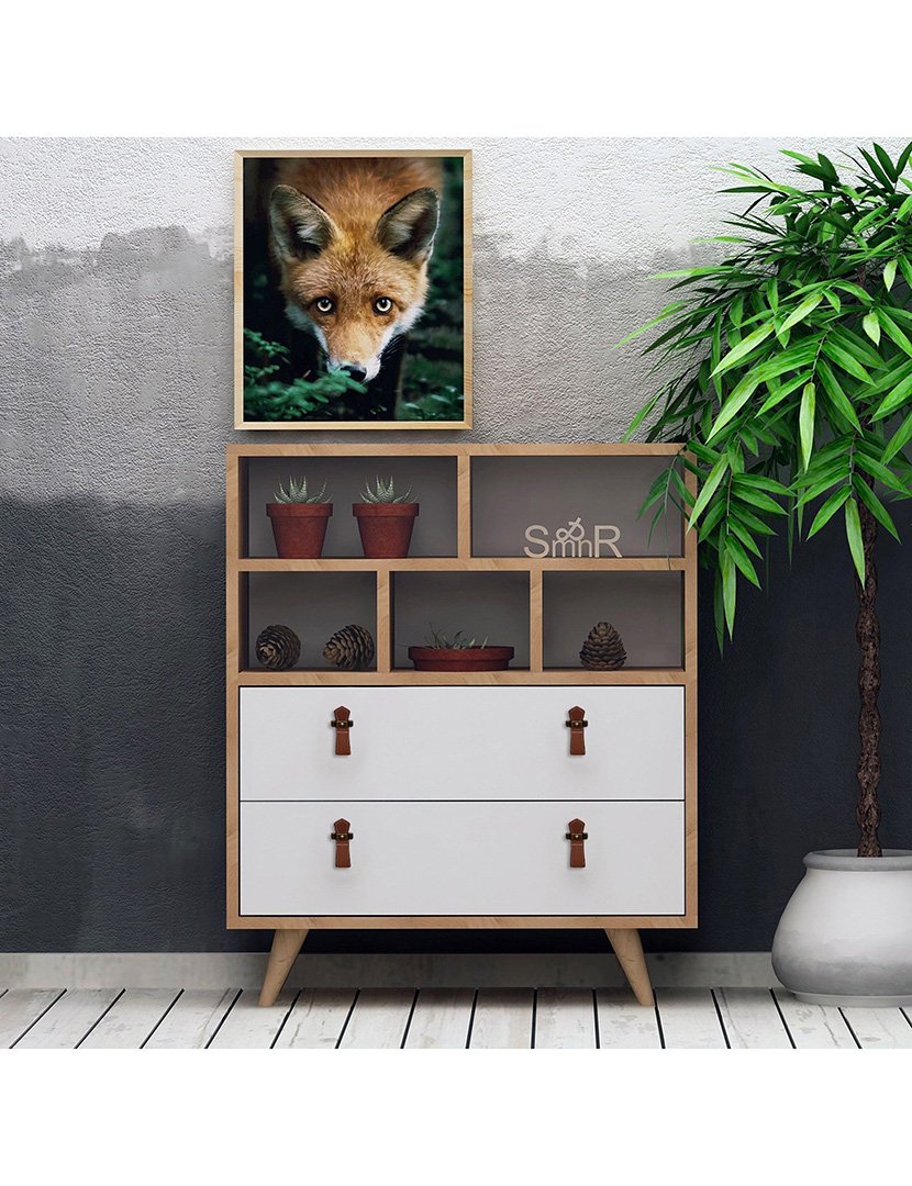 Cómoda revestida com melamina Carvalho