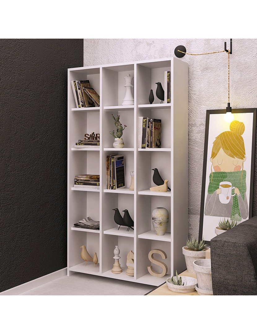 Estante de livros em melamina Branca