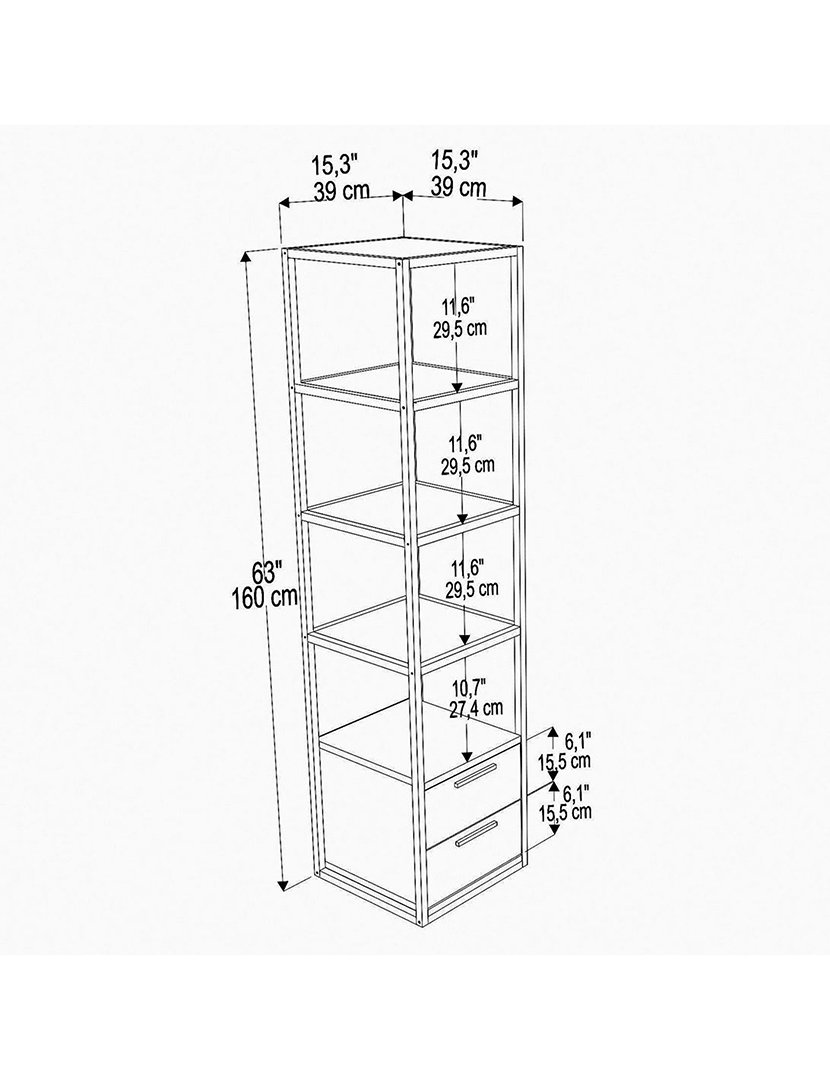 Estante em melamina Antracite