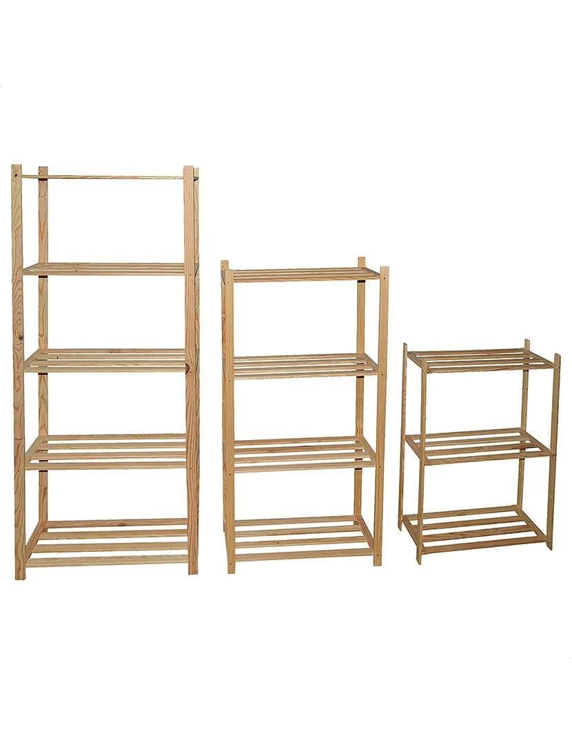 Estante de madeira com 5 prateleiras