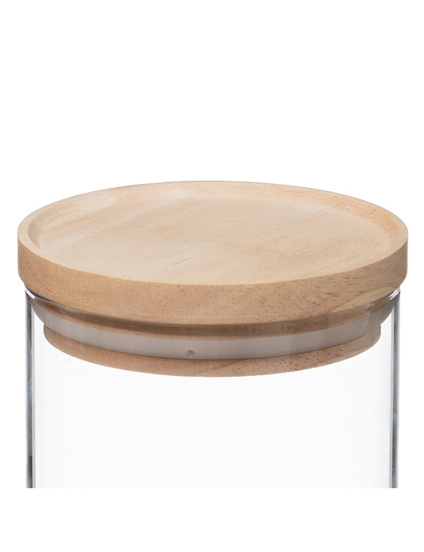 Frasco de vidro e madeira 600ml