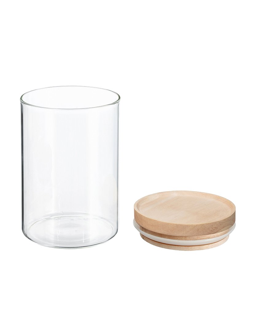 Frasco de vidro e madeira 600ml