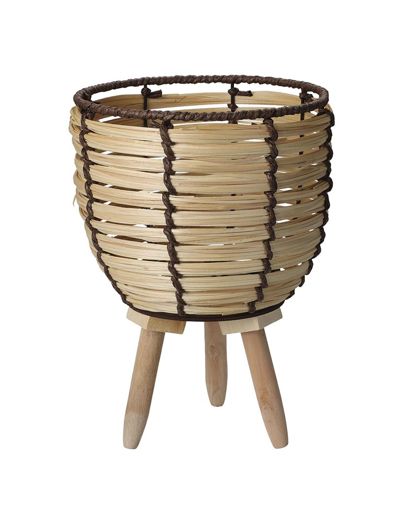 Conjunto de 2 cestos de madeira para plantas