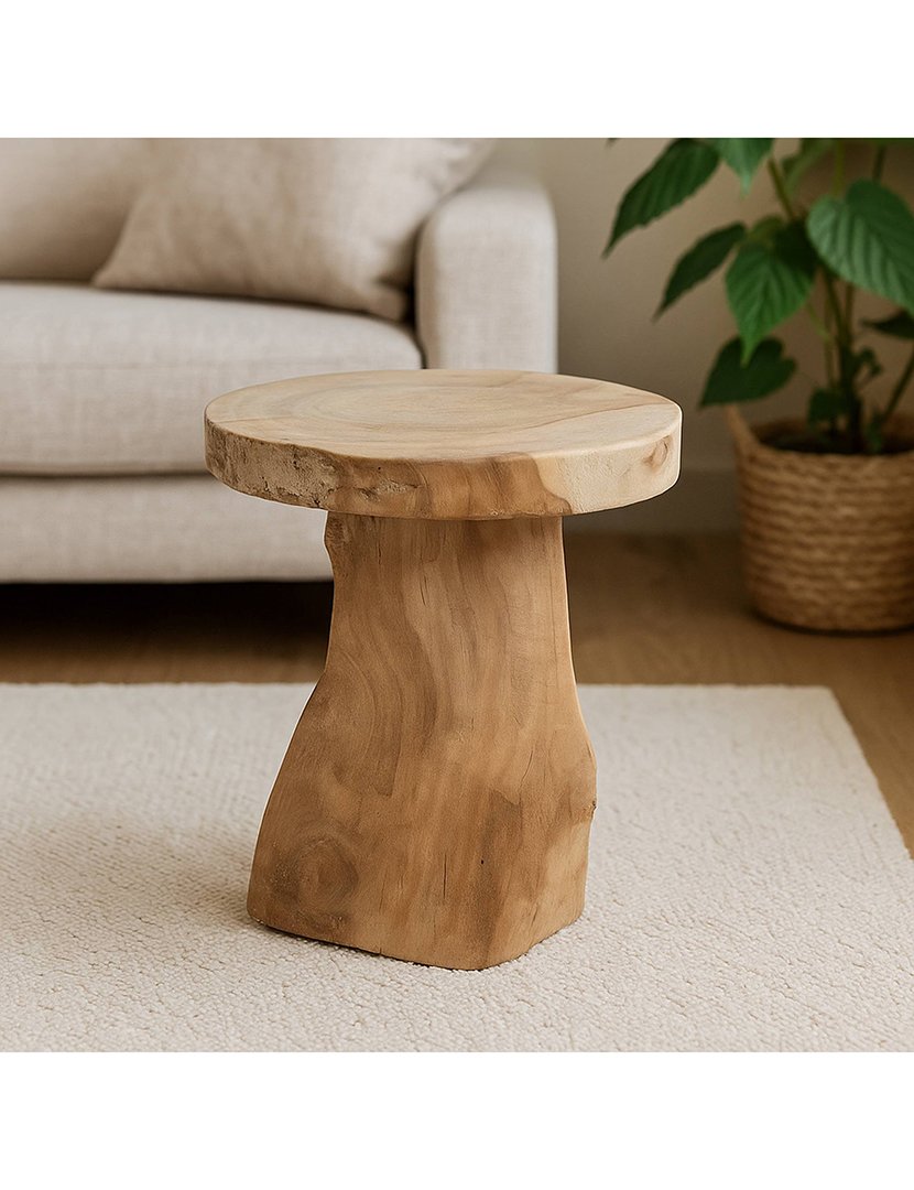 Banco redondo de teca