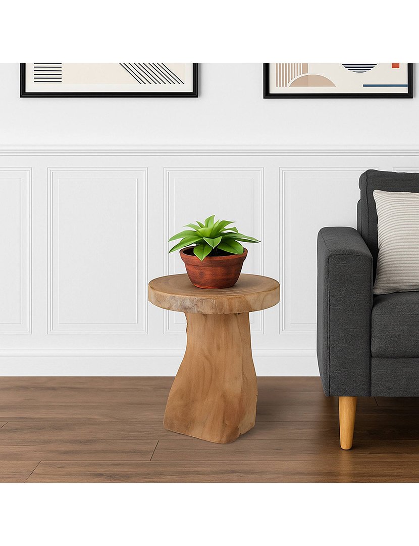 Banco redondo de teca