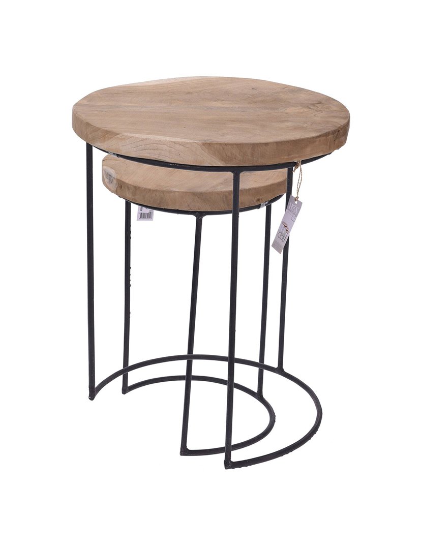 Conjunto de 3 mesas laterais redondas