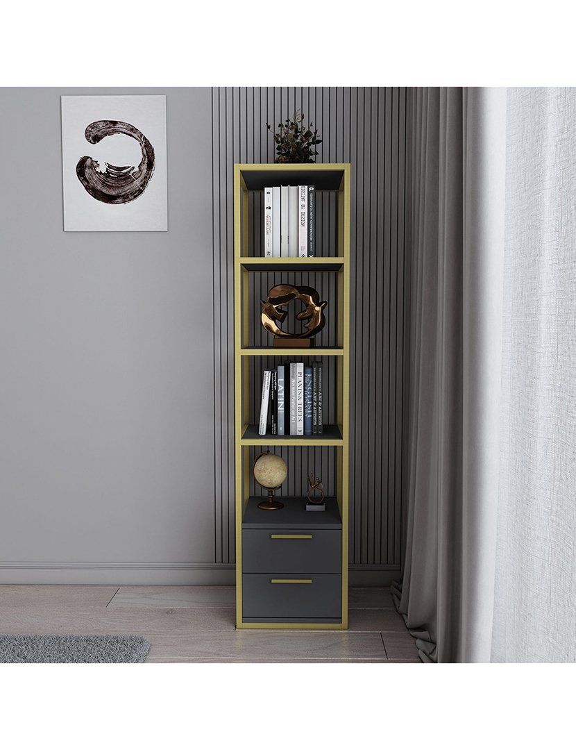 Estante em melamina Dourada-Antracite