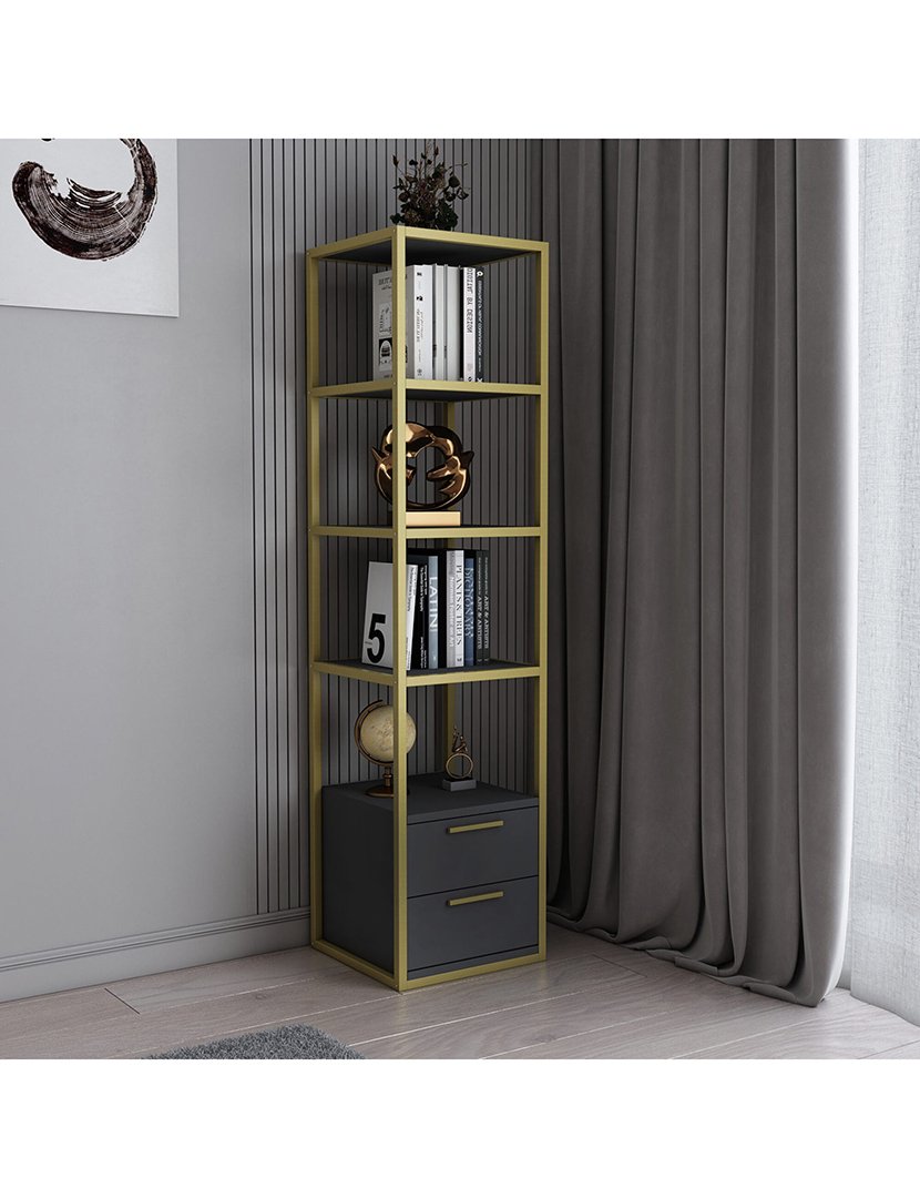 Estante em melamina Dourada-Antracite