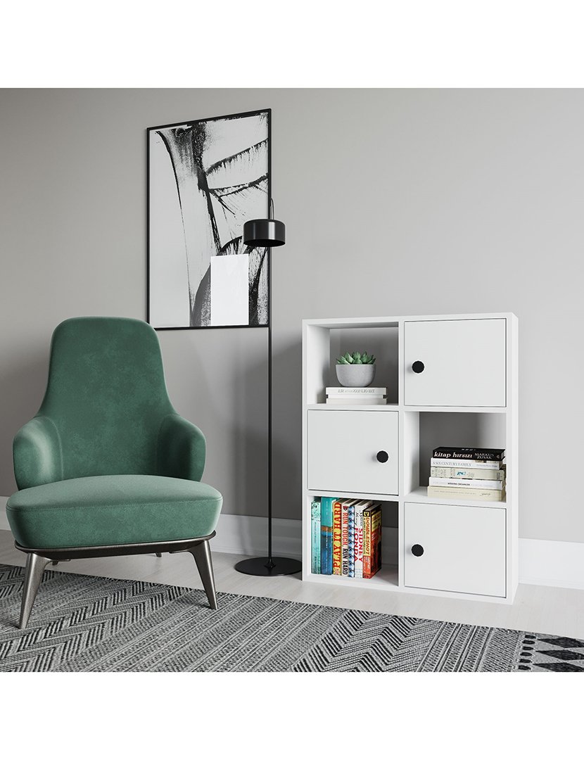 Estante de livros em melamina Branca