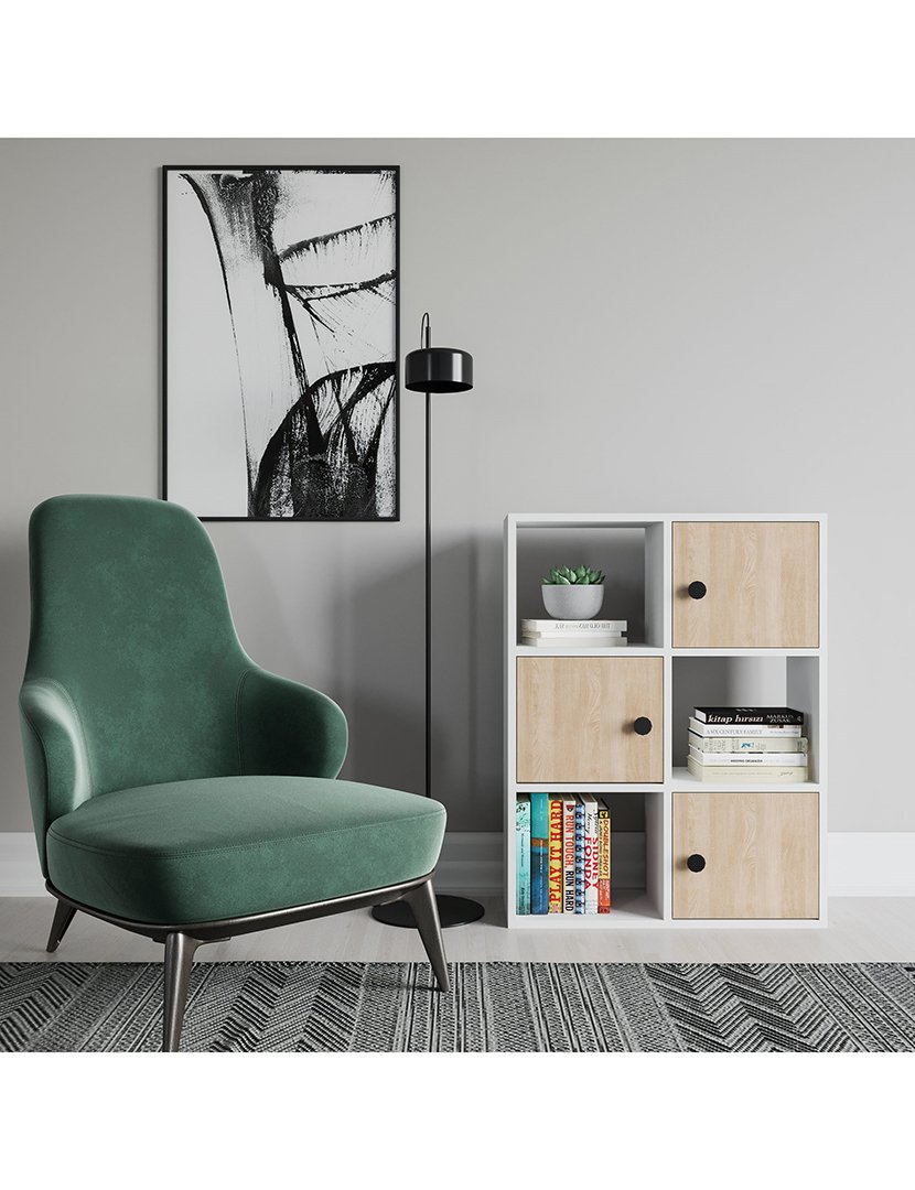 Estante de livros em melamina Branca