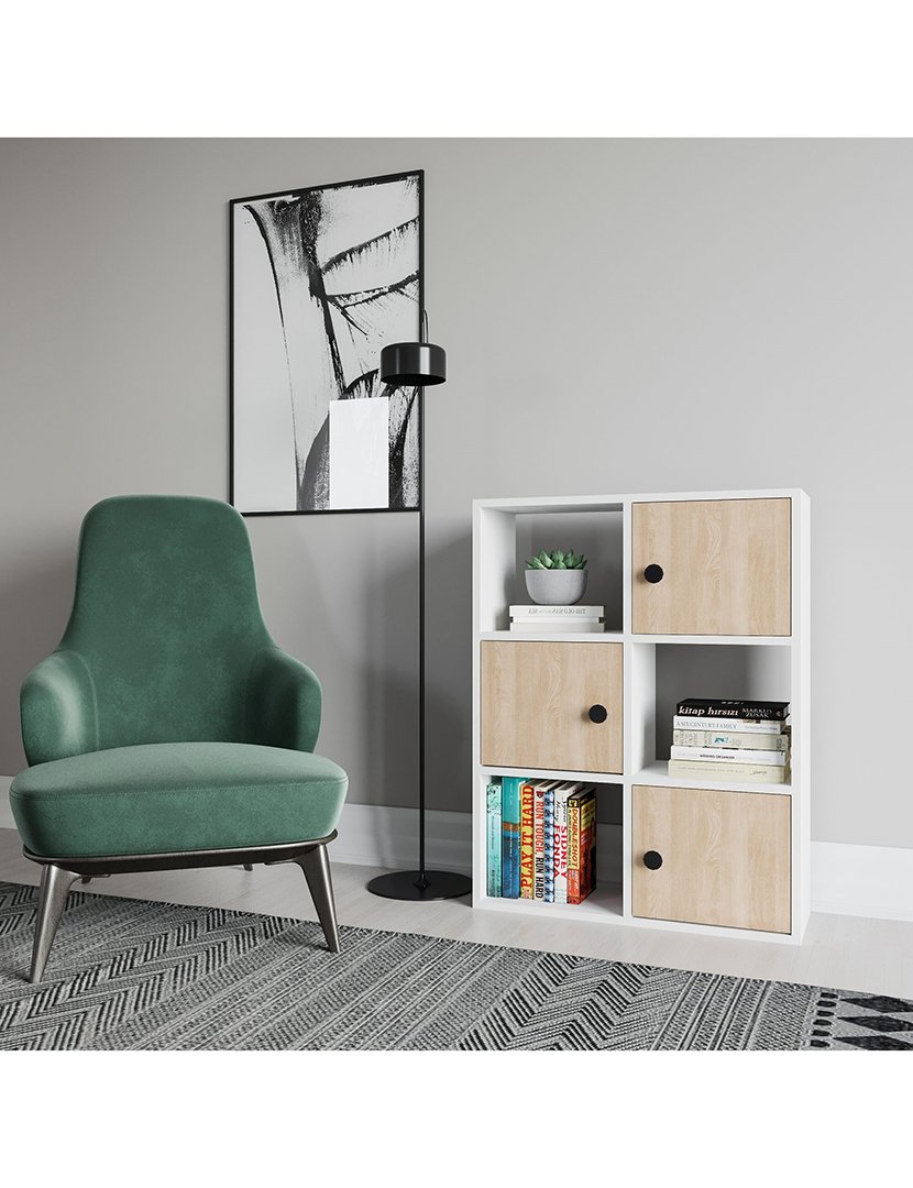 Estante de livros em melamina Branca