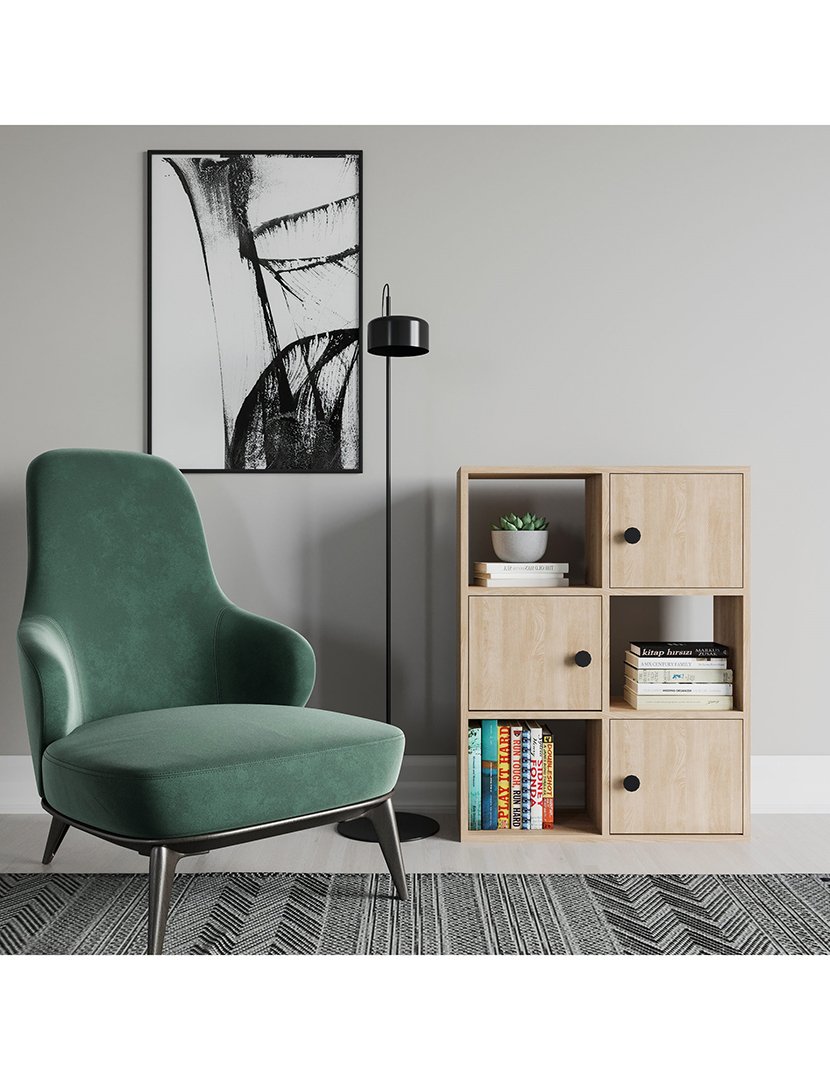 Estante de livros em melamina Carvalho