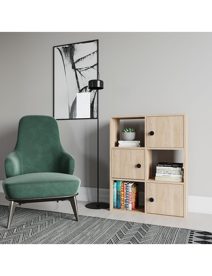 Estante de livros em melamina Carvalho