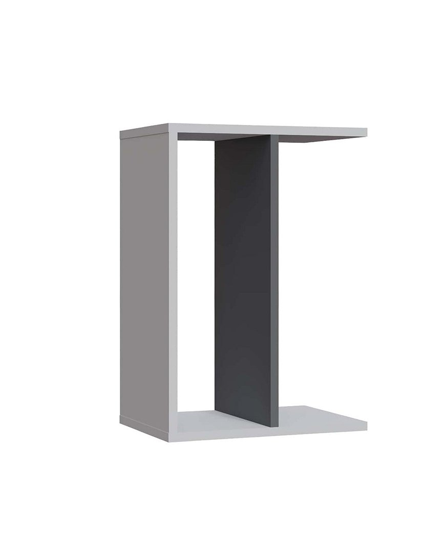 Mesa lateral revestido com melamina Branco Antracite