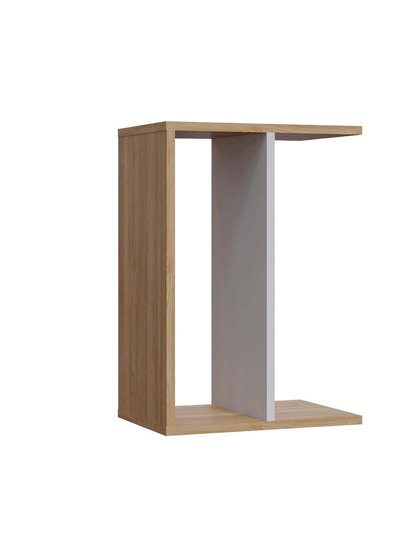 Mesa lateral revestido com melamina Carvalho Branco