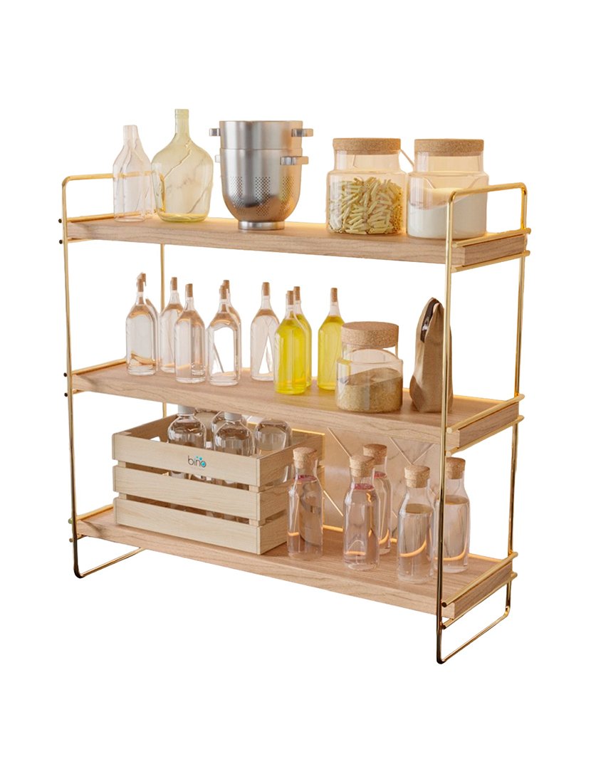 Prateleira de parede com acabamento Dourado