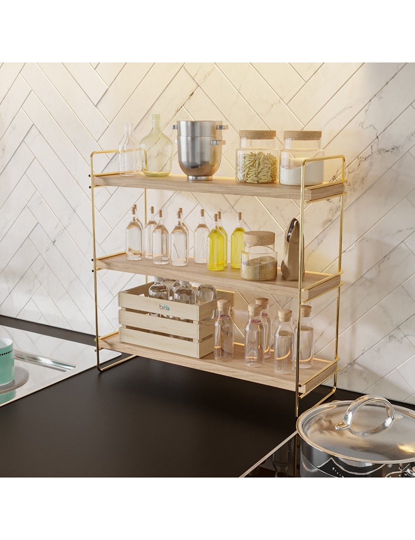 Prateleira de parede com acabamento Dourado