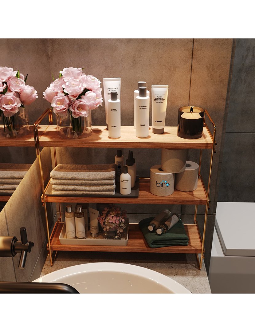 Prateleira de parede com acabamento Dourado