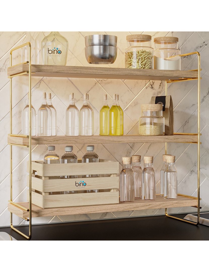 Prateleira de parede com acabamento Dourado