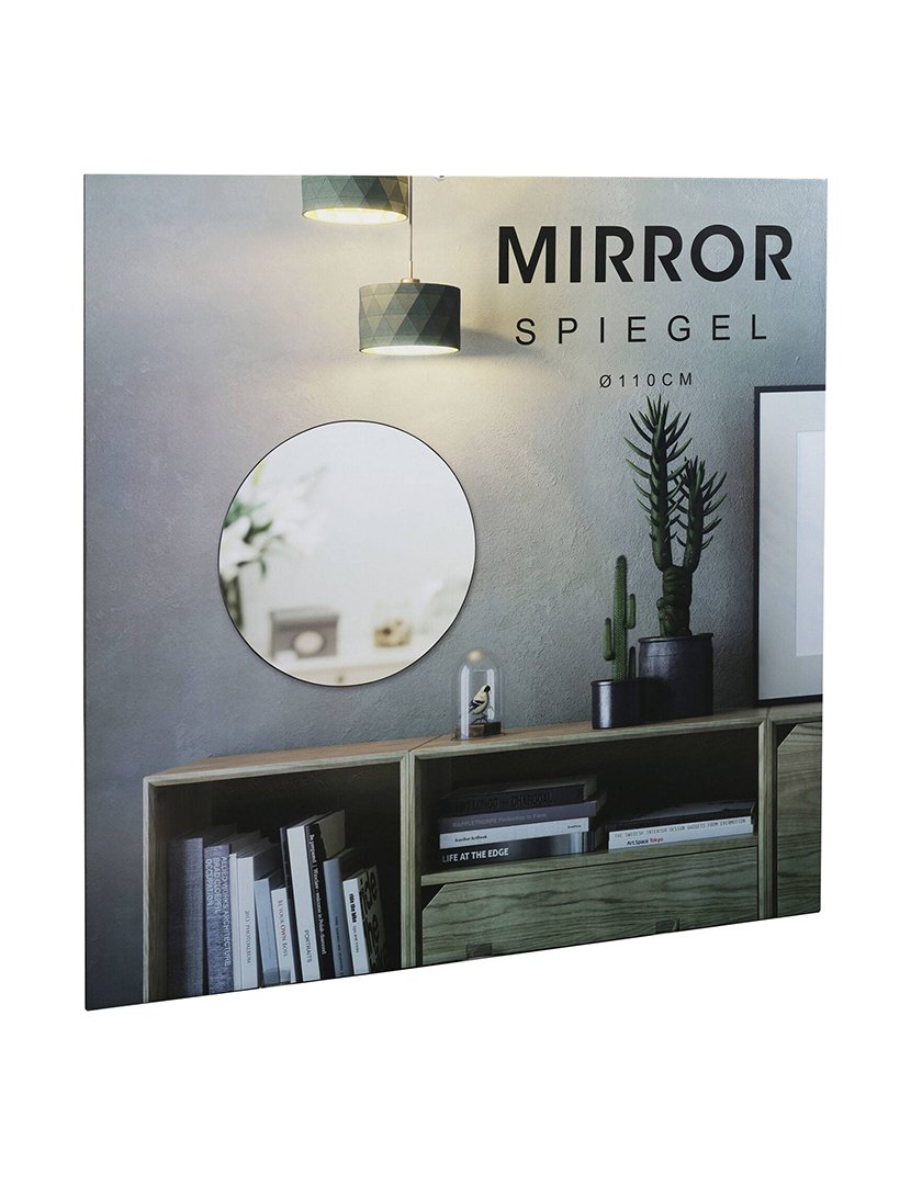 Espelho redondo com moldura de metal