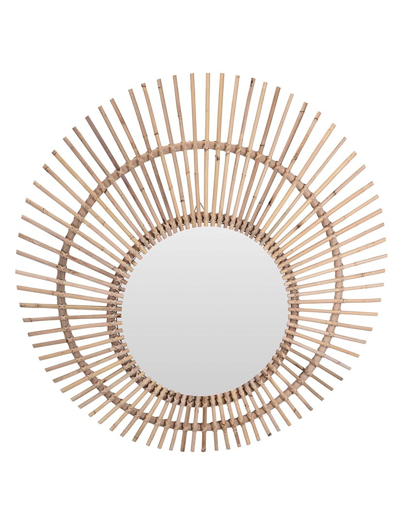Espelho redondo de rattan