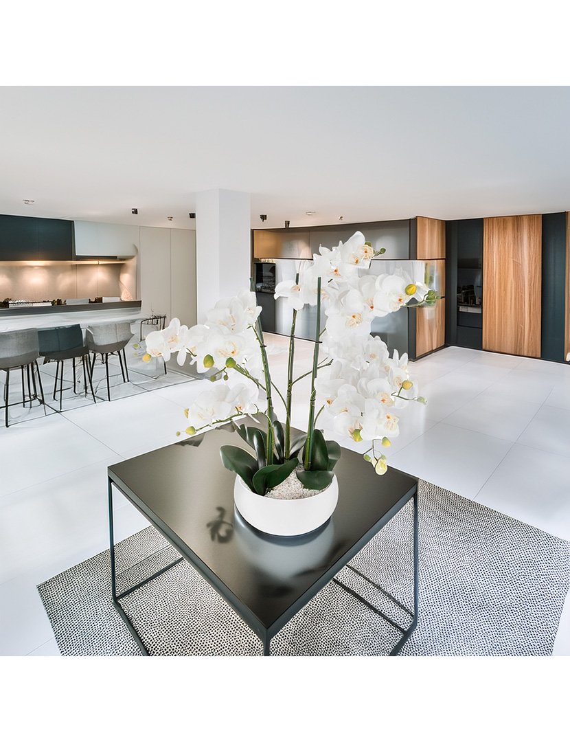 Vaso de cerâmica Orquídea Branca