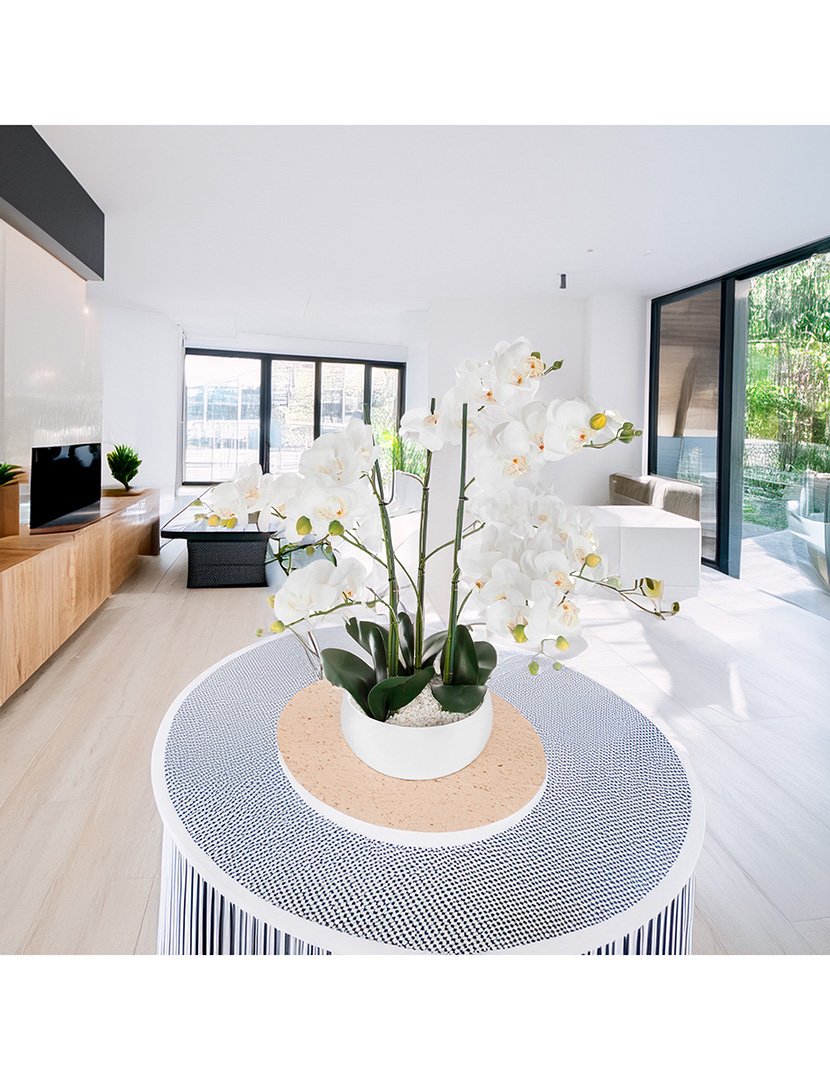 Vaso de cerâmica Orquídea Branca