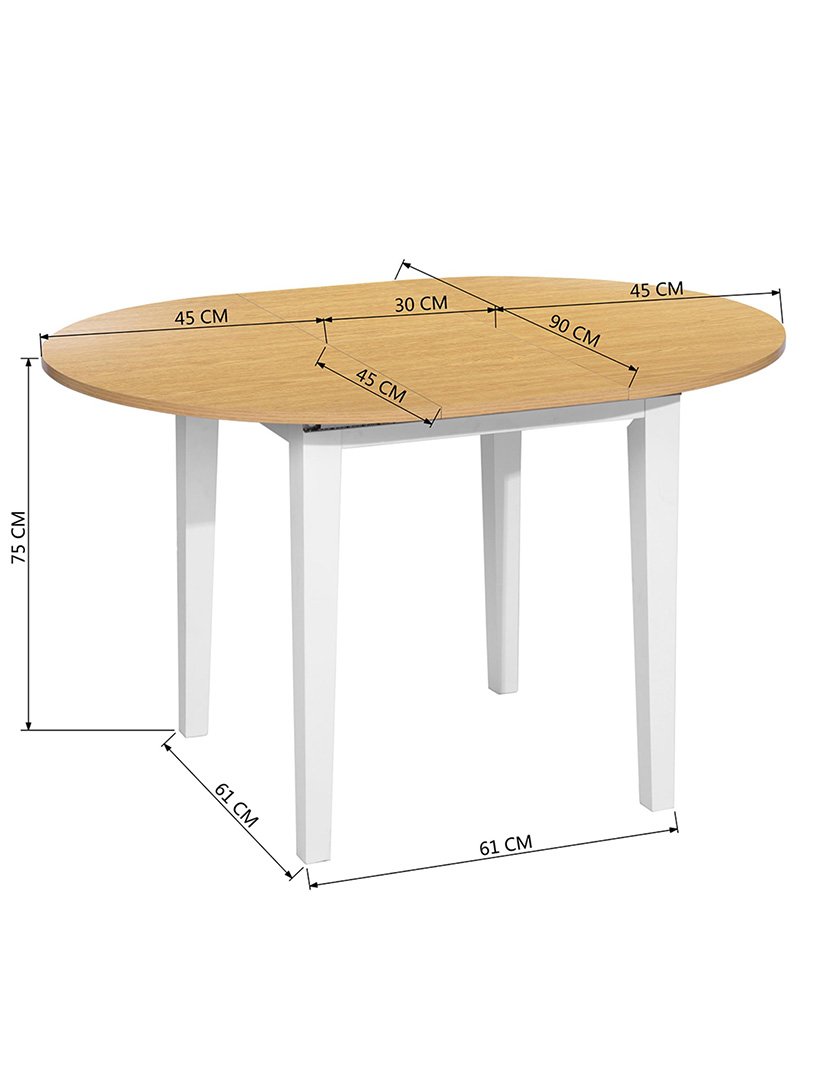 Mesa circular extensível Branco