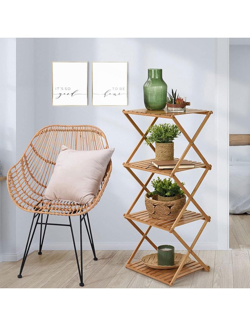 Estante de bambu 4 prateleiras