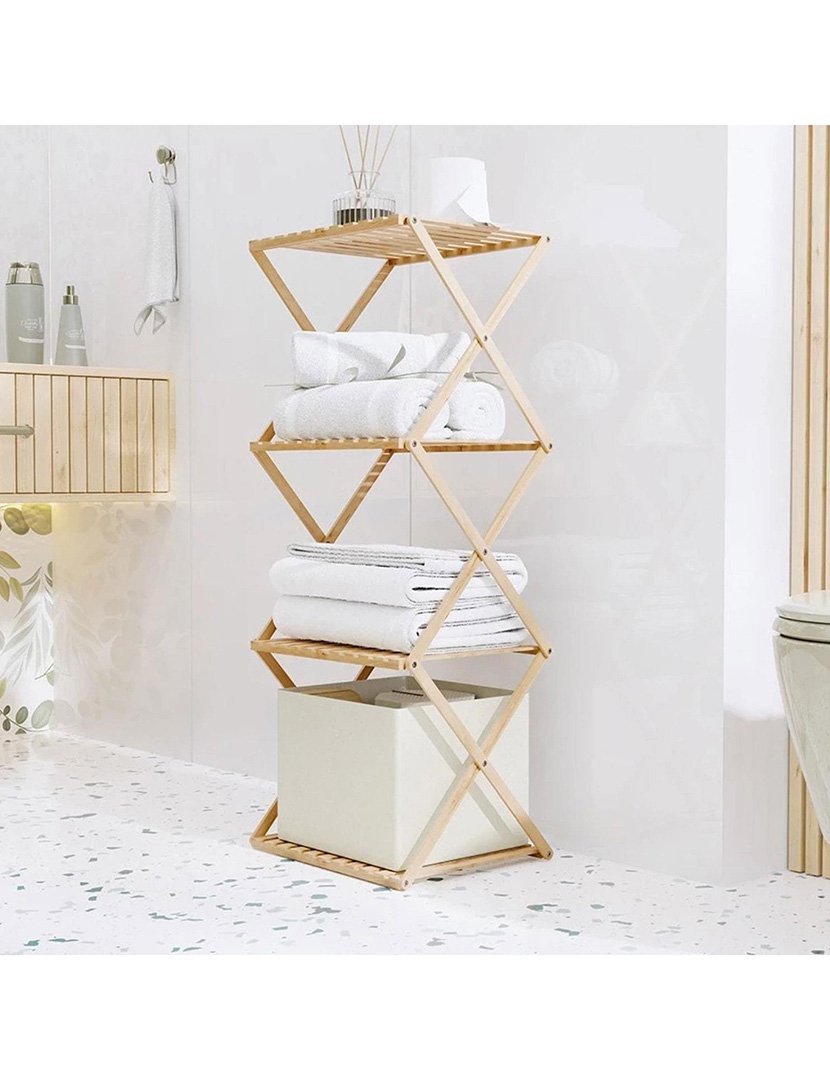 Estante de bambu 4 prateleiras