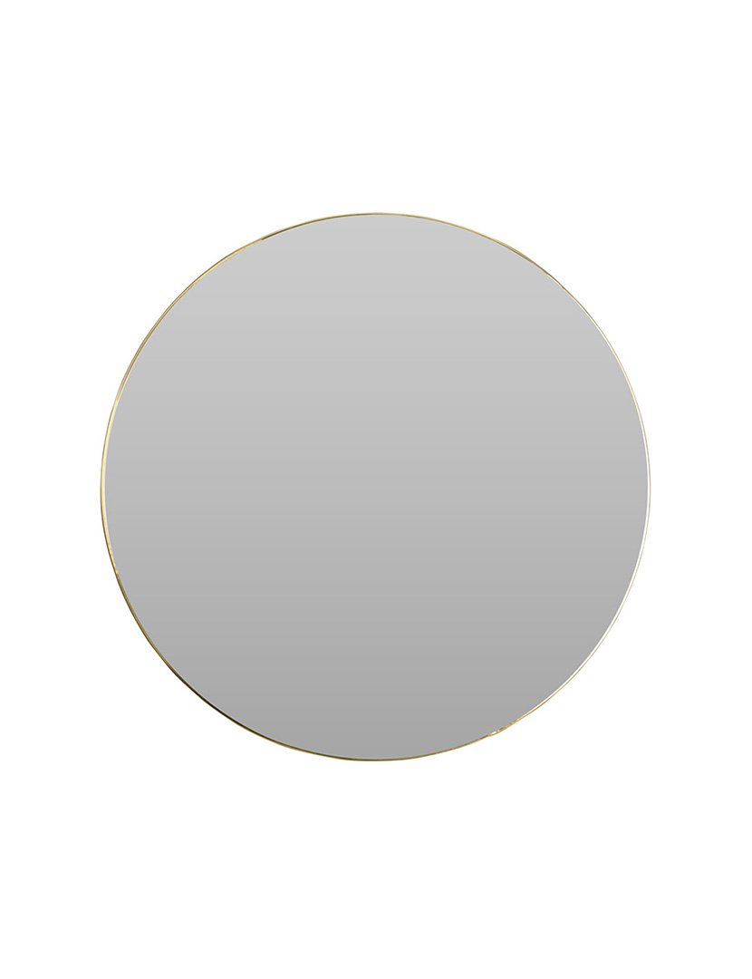 Espelho redondo com moldura de metal Dourado