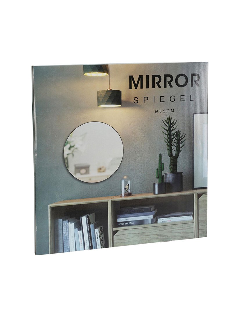 Espelho redondo com moldura de metal Preta