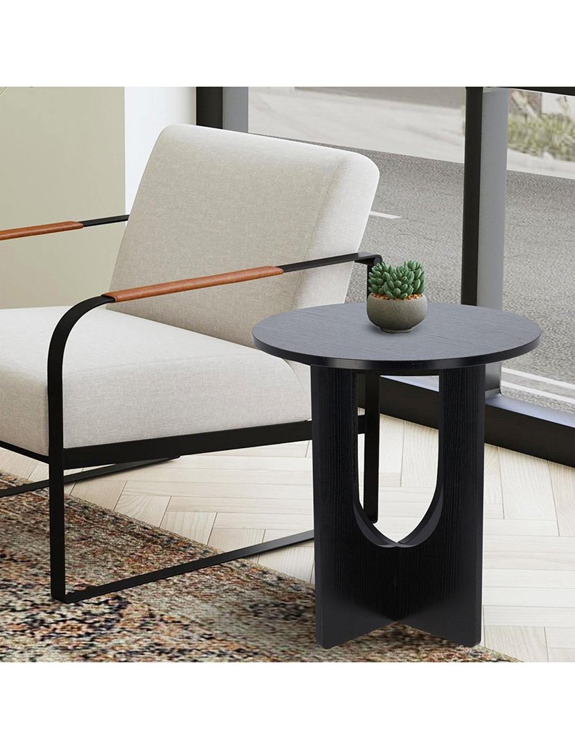 Mesa pequena de madeira Preto