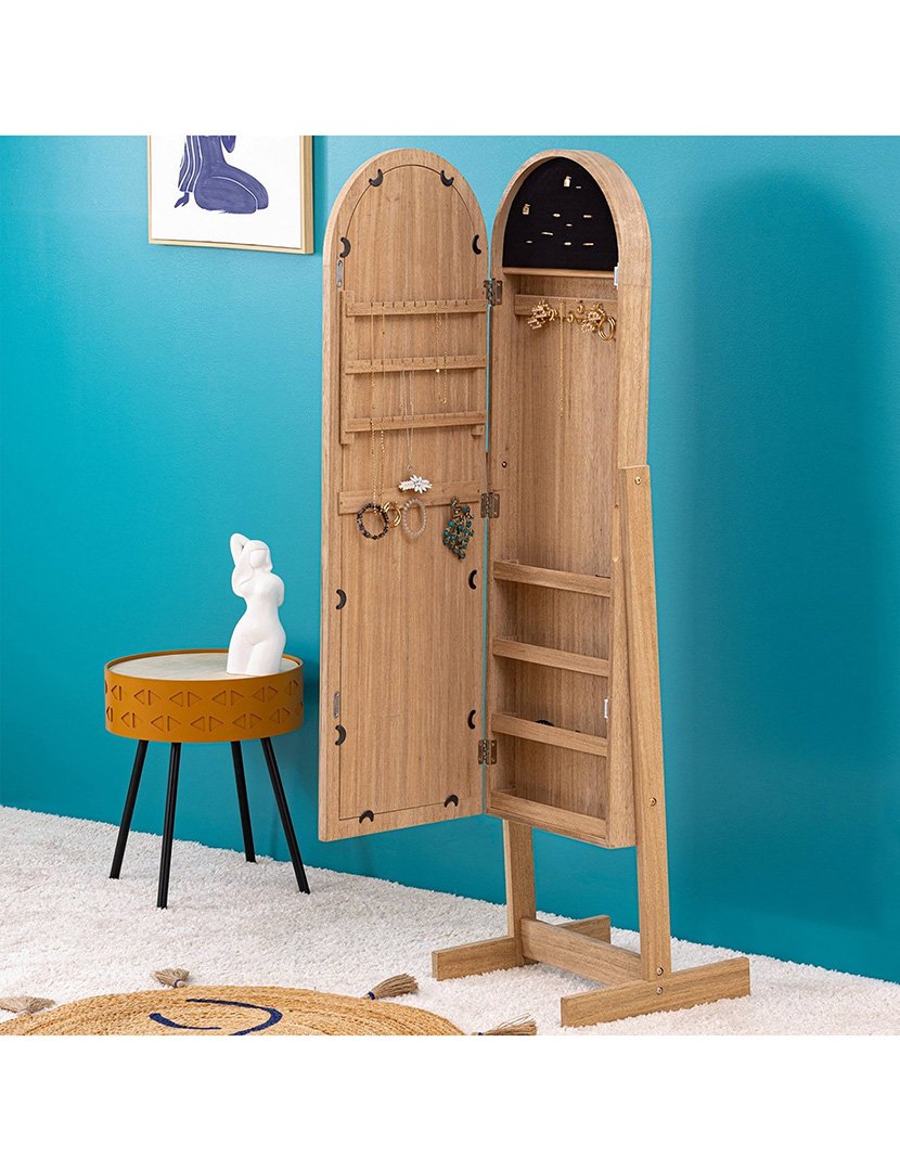 Armário de joias 'Soleya' com espelho madeira